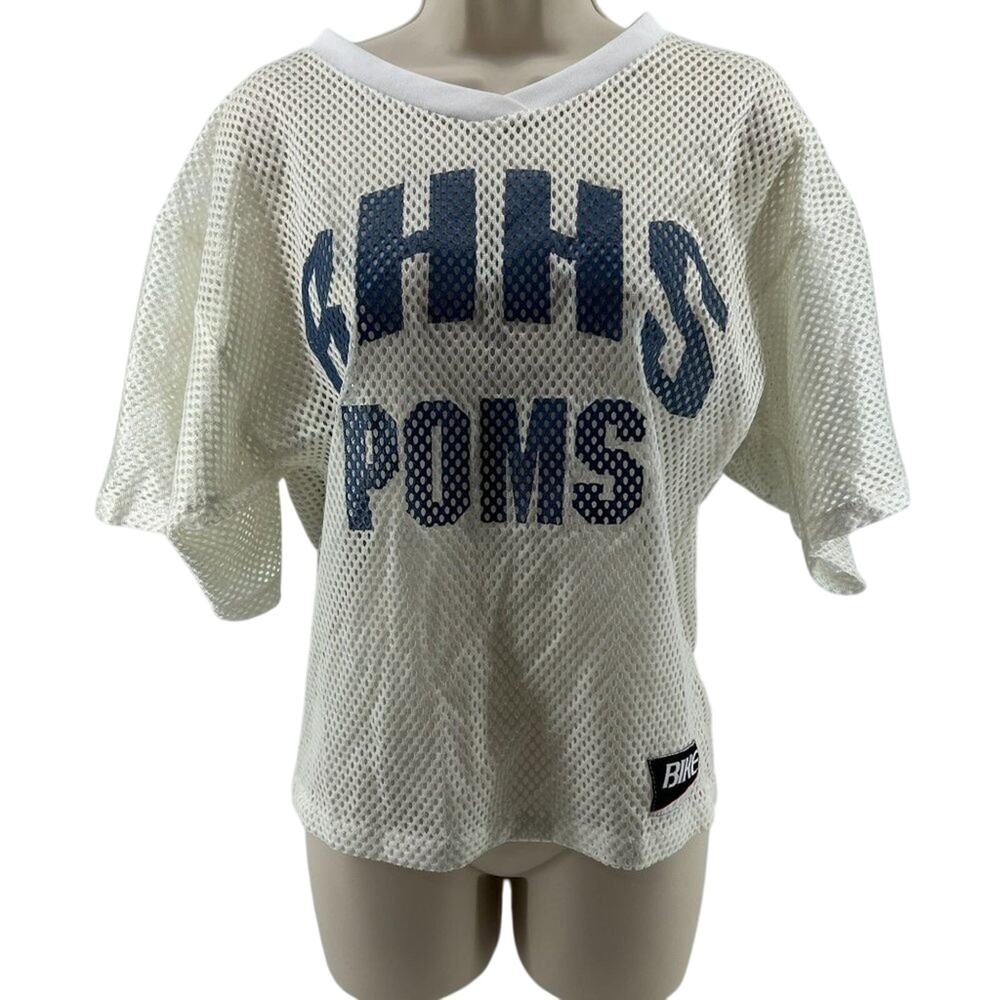 Vintage BIKE White Jersey Blue Letters Size Medium